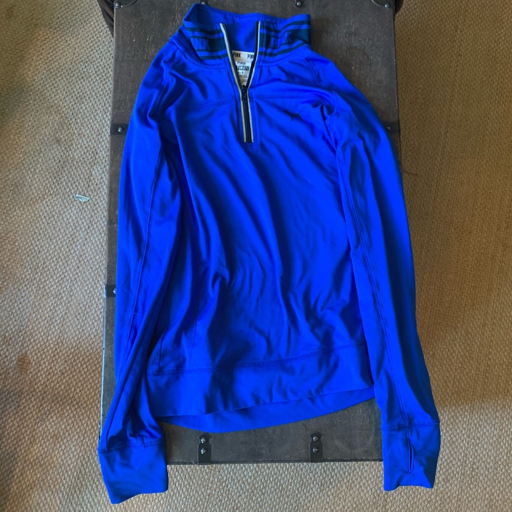 blue PINK quarter zip